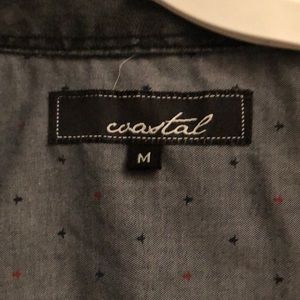 Men’s grey button down polo